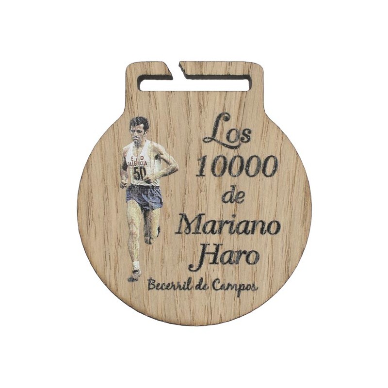 MEDALLA MADERA REDONDA 6 CM