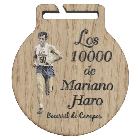 MEDALLA MADERA REDONDA 6 CM