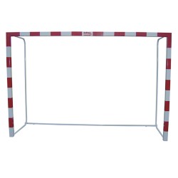 JUEGO PORTERÍAS ALUMINIO BALONMANO-FÚTBOL SALA 80X80 TRASLADABLES CON BASE TUBO REDONDO