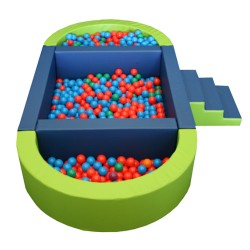 PISCINA OVALADA PLUS LLENADO PELOTAS, 300X150X40CM ALTO X 15CM ANCHO (TRANSFORMABLE EN DOS)