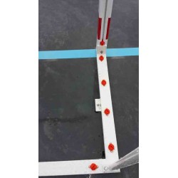 JUEGO PORTERÍAS F.SALA/BALONMANO ALUMINIO TRASLADABLES 80X80MM CON BASE 80X40MM